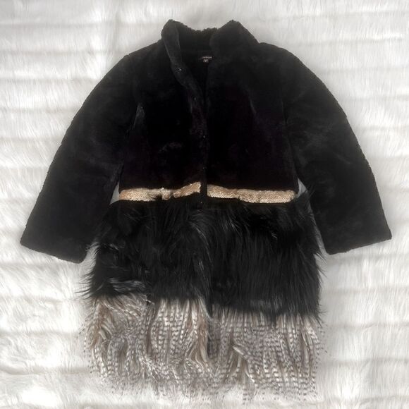 Imoga Collection Freya Long Faux Fur Coat in Black - Picture 2 of 11